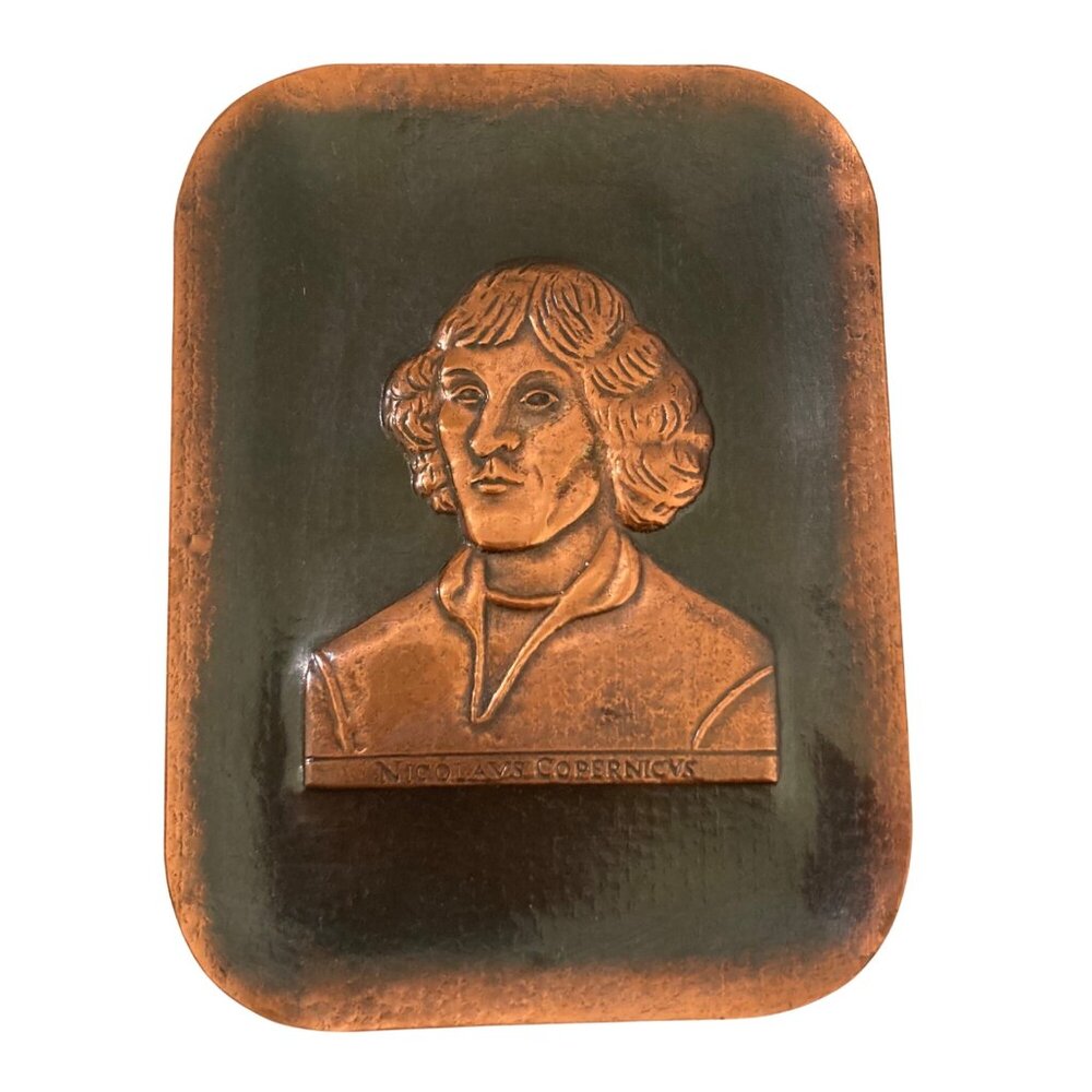 Copper Relief Art Nicolaus Copernicus Polish Mathematician Astronomer - Picture 1 of 4